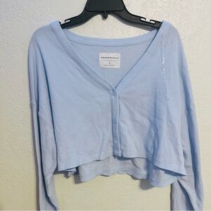 Aeropostale Sky Blue V-Neck Cropped Top